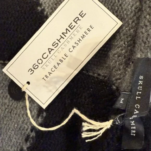 360 Cashmere Pyper Skull two-tone Cashmere Sweater Cardigan - Picture 15 of 16